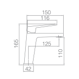 Monomando lavabo ART blanco mate - BDAR025-1BL