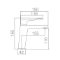 Monomando lavabo ART blanco mate - BDAR025-1BL