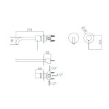 Monomando lavabo empotrado ETNA blanco mate - GLT023/BL 2
