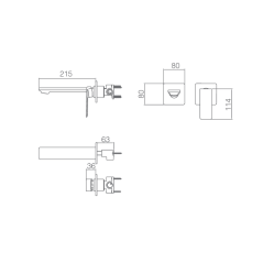 Monomando lavabo empotrado FIYI blanco - GLF016/BL - Imex