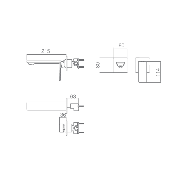 Monomando lavabo empotrado FIYI blanco mate - GLF016/BL 3