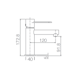 Monomando lavabo MILOS STICK blanco mate - BDYS045-1BL 2