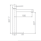 Monomando lavabo alto MILOS STICK blanco mate - BDYS045-3BL 2