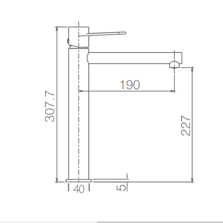 Monomando lavabo alto MILOS STICK blanco mate - BDYS045-3BL 2