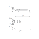 Monomando lavabo empotrado MILOS STICK blanco mate - GLIS045/BL 2