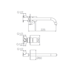 Monomando lavabo empotrado MILOS blanco mate - GLIS045/BL