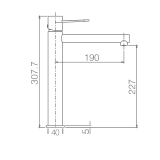 Monomando lavabo alto MILOS STICK negro mate - BDYS045-3NG 2