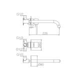 Monomando lavabo empotrado MILOS STICK negro mate - GLIS045/NG 2