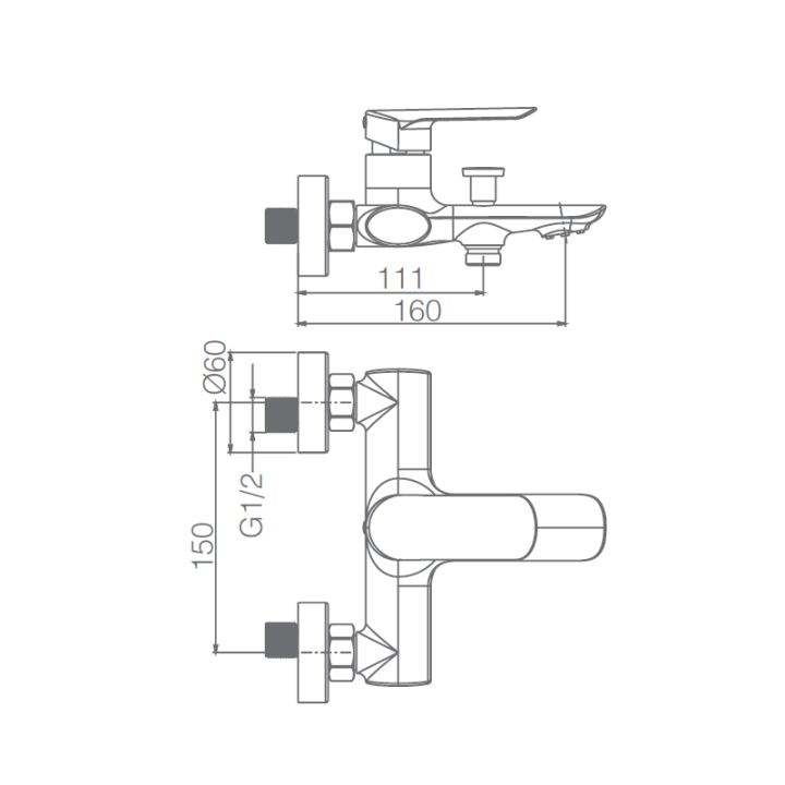 Monomando baño-ducha URAL níquel cepillado - BDG040-4NQ 2