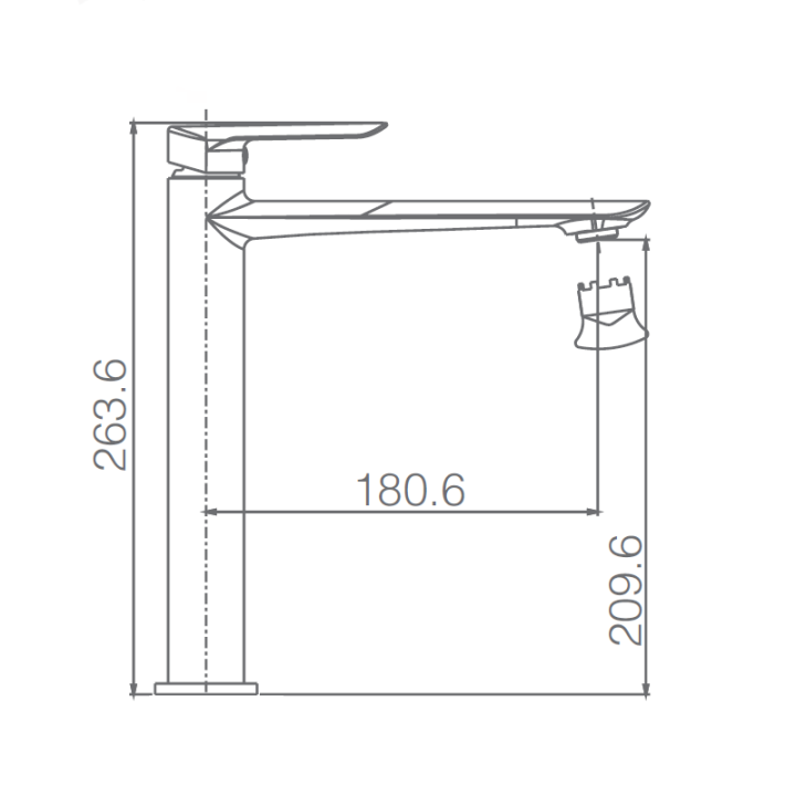 Monomando lavabo alto URAL níquel cepillado - BDG040-3NQ 2