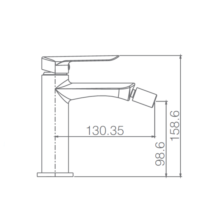 Monomando bidé URAL níquel cepillado - BDG040-2NQ 2