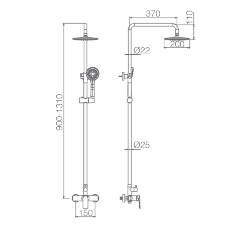 Conjunto monomando ducha URAL cromo - BDG040