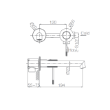 Monomando lavabo empotrado LINE gris mate/champagne - GLD038/GC - Imex