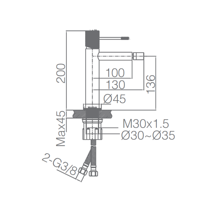 Monomando bidé LINE niquel cepillado - BDD038-2NQ - Imex