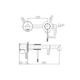 Monomando lavabo empotrado LINE cromo - GLD038 - Imex