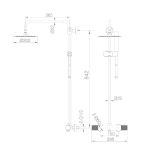 Conjunto termostático ducha LINE negro mate - BTD038/NG - Imex