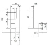 Grapa intermedia oculta 40x12 mm. 2