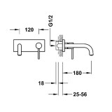 Monomando lavabo empotrado STUDY-TRES cromo - 2623003* 2