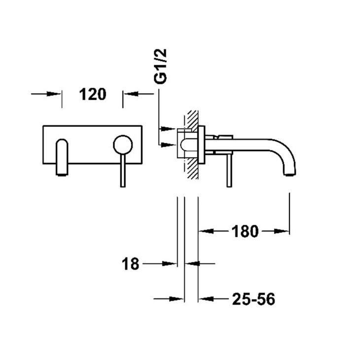 Monomando lavabo empotrado STUDY-TRES cromo - 2623003* 2