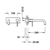 Monomando lavabo empotrado STUDY-TRES cromo - 2623003* 4