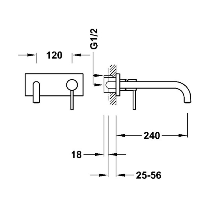 Monomando lavabo empotrado STUDY-TRES cromo - 2623003* 4