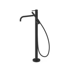 Monomando baño-ducha a suelo STUDY - Tres negro mate - 26247005NM