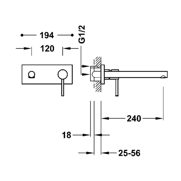 Monomando lavabo empotrado MAX cromo - 0623003* 4