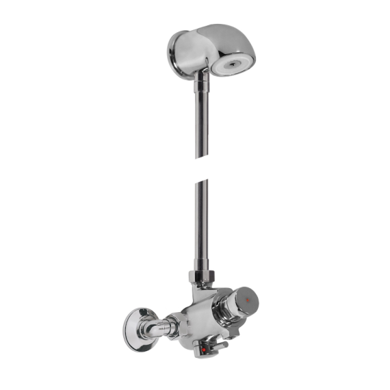 Conjunto grifo temporizado ducha TRES selector temperatura cromo - 112163