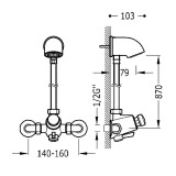 Conjunto grifo temporizado ducha TRES selector temperatura cromo - 112163 2