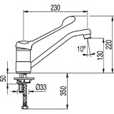 Monomando fregadero MEDICAL cromo - 17233311