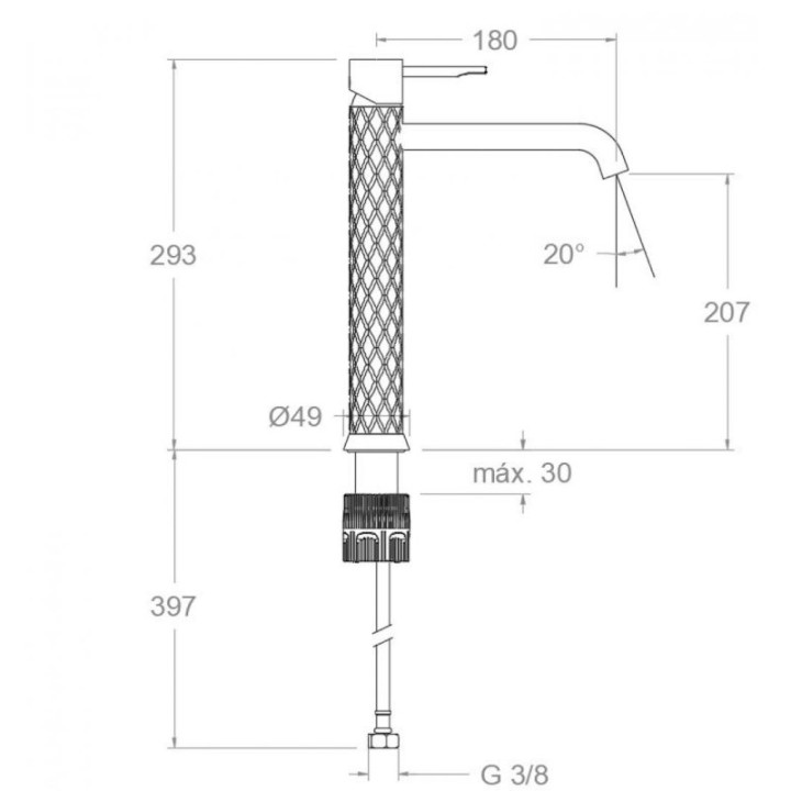 Monomando lavabo alto XL ODISEA JOYA cromo - 590201 2