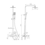 Conjunto monomando ducha PISA cromo - BDP048 4