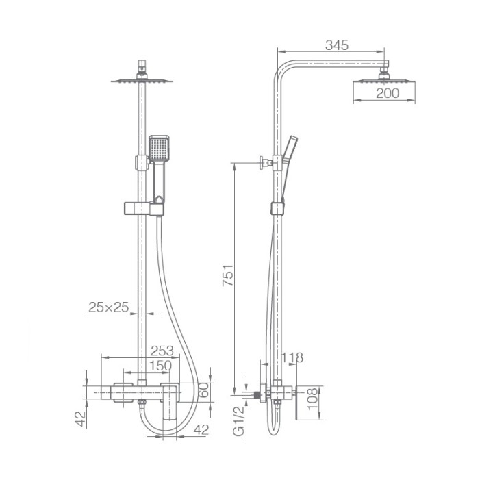 Conjunto monomando ducha PISA cromo - BDP048 4
