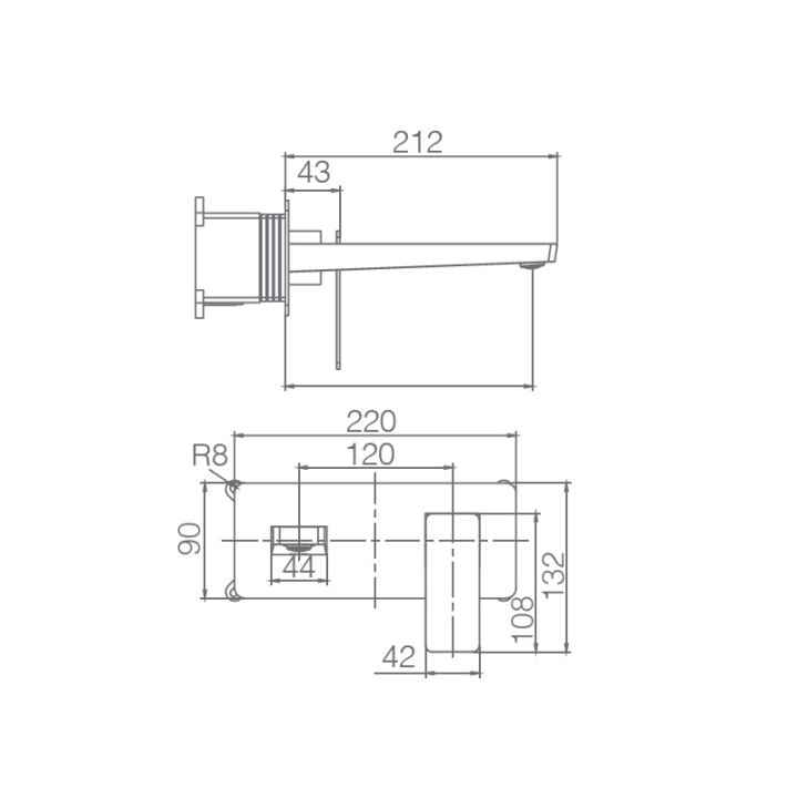 Monomando lavabo empotrado PISA cromo - GLP048 4