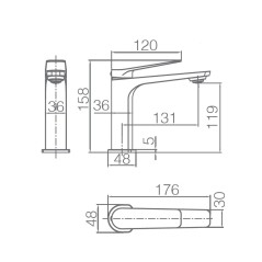 Monomando lavabo NAPOLES cromo - BDN047-1 - Imex