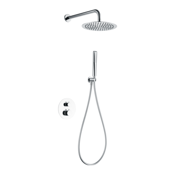 Kit termostático ducha empotrado 2-vías NAPOLES cromo - GTN047 1