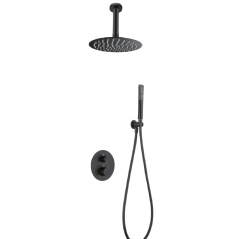 Kit termostático ducha empotrado 2-vías SALERNO negro mate - GTS060/NG - Imex