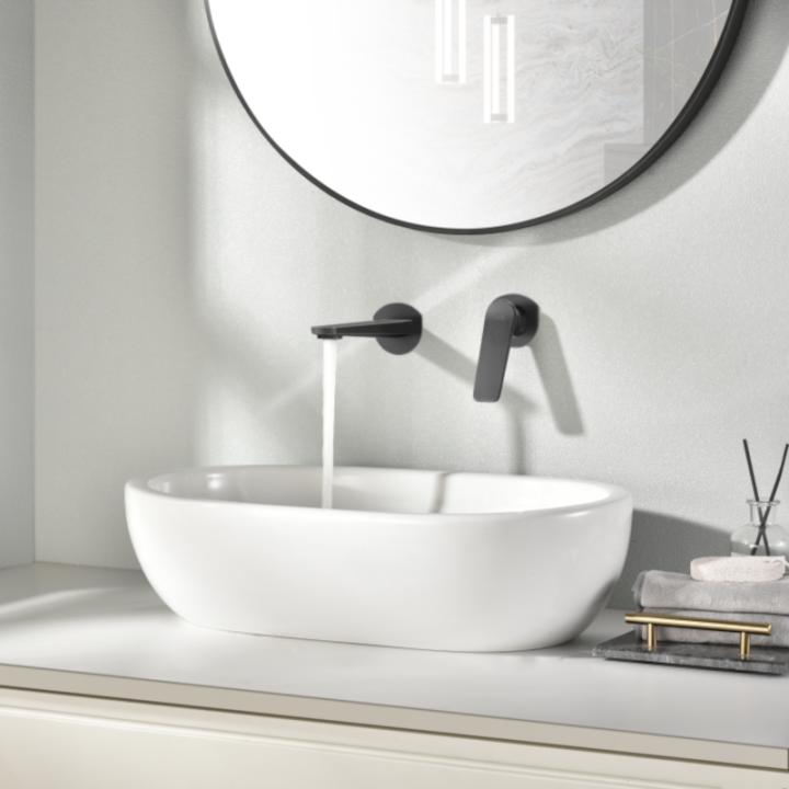 Monomando lavabo empotrado NAPOLES negro mate - GLN047/NG 1