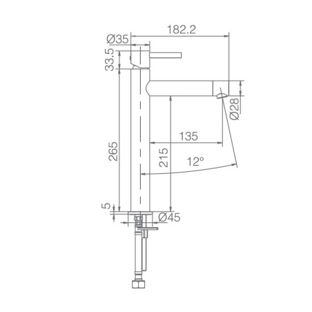 Monomando lavabo alto MOSCU acero S316 - BDK034-3