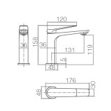 Monomando lavabo NAPOLES oro cepillado - BDN047-1OC 3