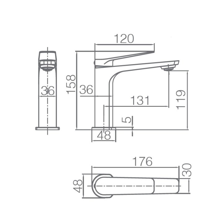 Monomando lavabo NAPOLES oro cepillado - BDN047-1OC 3