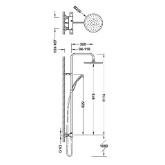Conjunto termostático ducha OVER-WALL cromo - 19039301