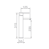 Monomando lavabo alto MONZA black gun metal - BDM039-3BGM 3