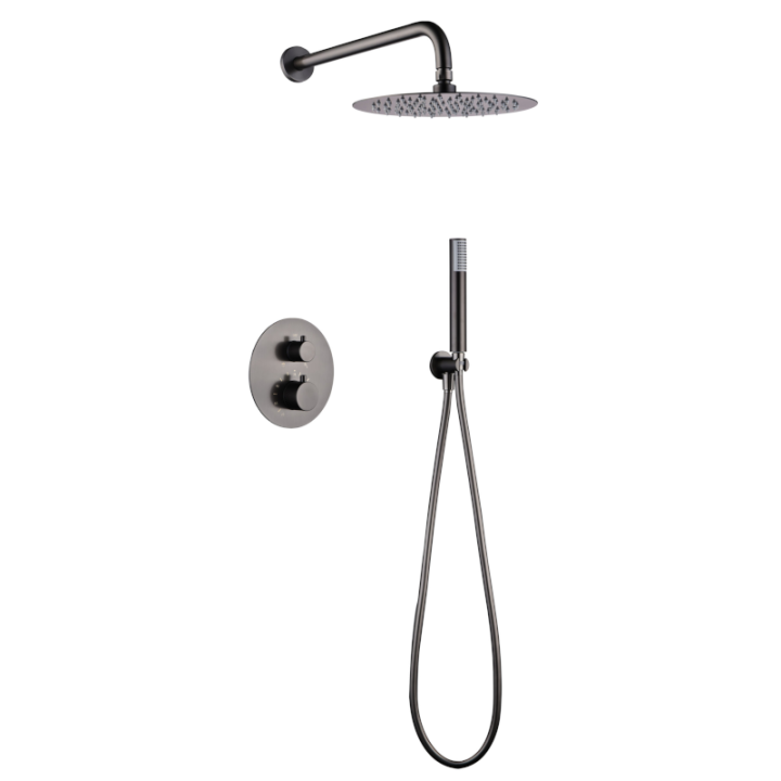 Kit termostático ducha empotrado 2-vías MONZA black gun metal - GTM039/BGM 1
