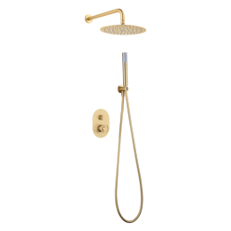 Kit monomando ducha empotrado 2-vías OLIMPO oro cepillado - GPC033/OC 1
