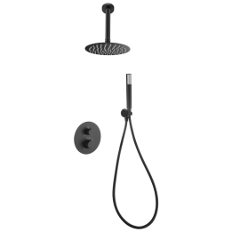 Kit termostático ducha empotrado 2-vías GENOVA-PIAMONTE negro mate - GTP059/NG 1