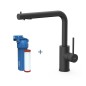 Monomando fregadero osmosis con filtro TRES negro mate - 23045403NM