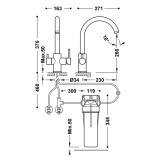 Monomando fregadero osmosis con filtro TRES cromo - 23045402NM 2