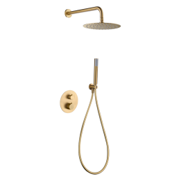 Kit termostático ducha empotrado 2-vías GENOVA oro cepillado - GTG053/OC 1