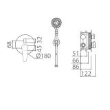 Kit monomando ducha empotrado 2-vías BÉLGICA cromo - GPZ044 2